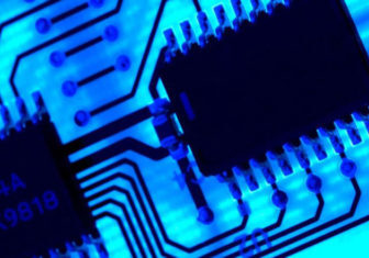 A close up of the electronic circuit board